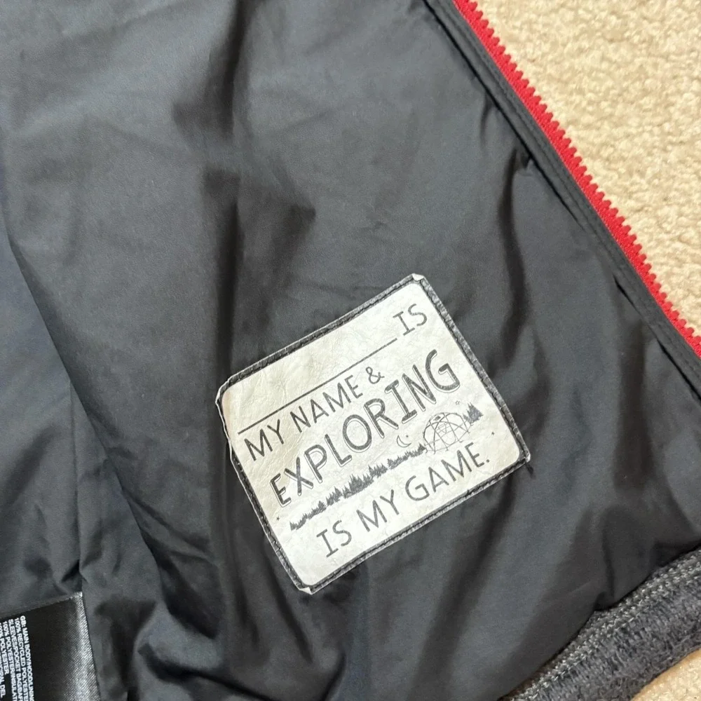 The North Face Jacket Boys Medium 10/12 Black Quilted Fleece Hooded Zip‎ Outdoor